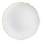 White with Gold Rim Organic Round Disposable Plastic Dinner Plates - 10.25" (120 Plates)